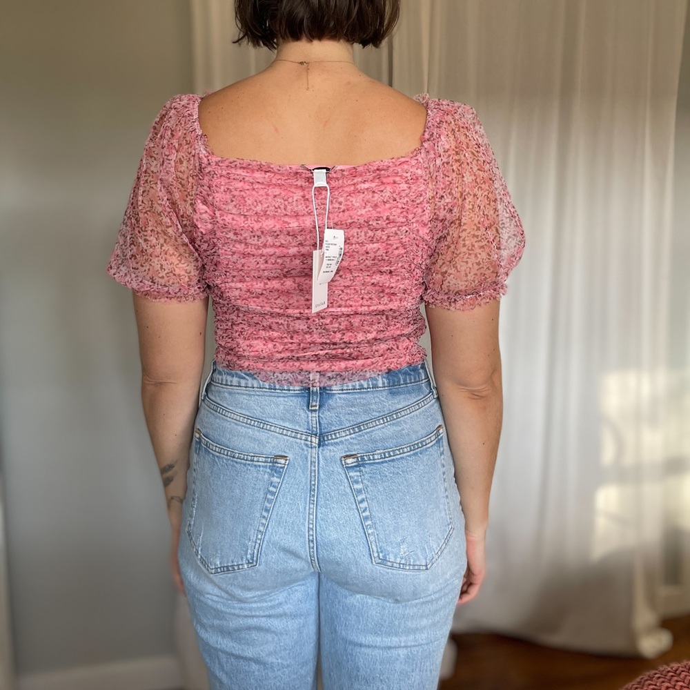 Stellah pink puff sleeve blouse - Picture 3 of 7